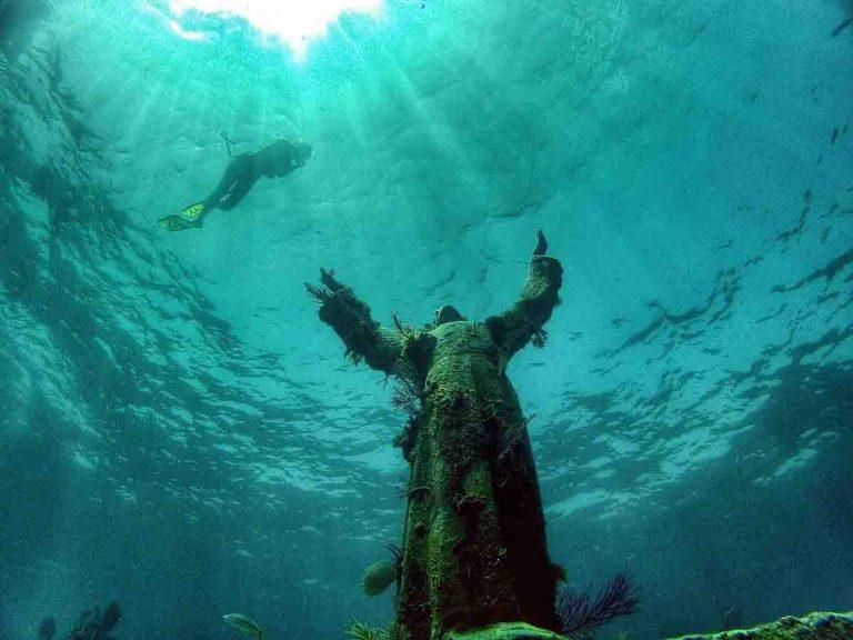 Christ of the Abyss Underwater Statue in Italy