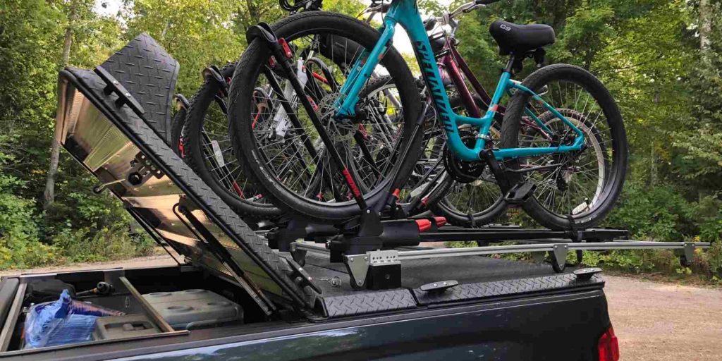 Bike Rack Mounted To A Heavy Duty Truck