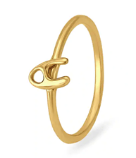 14 Kt Yellow Gold Initial Ring